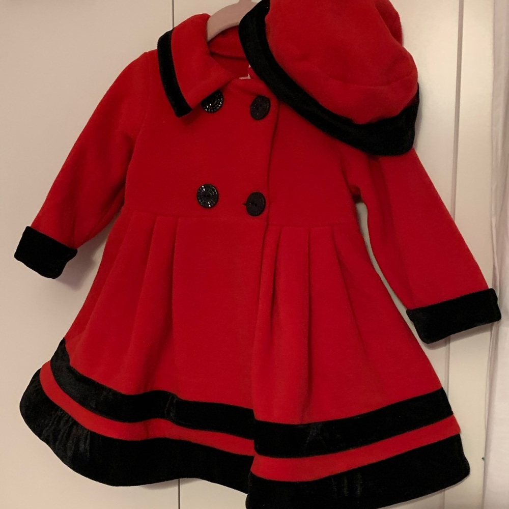 Girls dress coat with matching hat